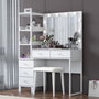 Hanah Home Mesa de Maquillaje BJ155 - 3852 con Iluminación y Puff